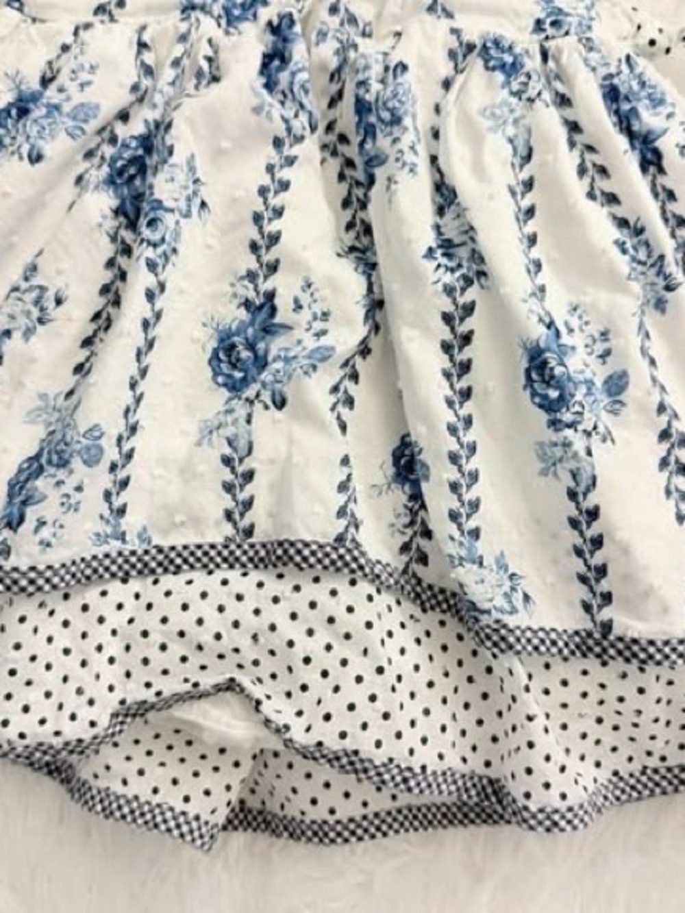 Laura Ashley London Floral Dress 12M Blue Toile Cottagecore - Picture 7 of 10
